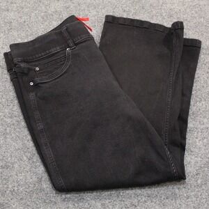 SPANX Black Wash Wide Leg Denim Jeggings Pull On Pants Size 1X